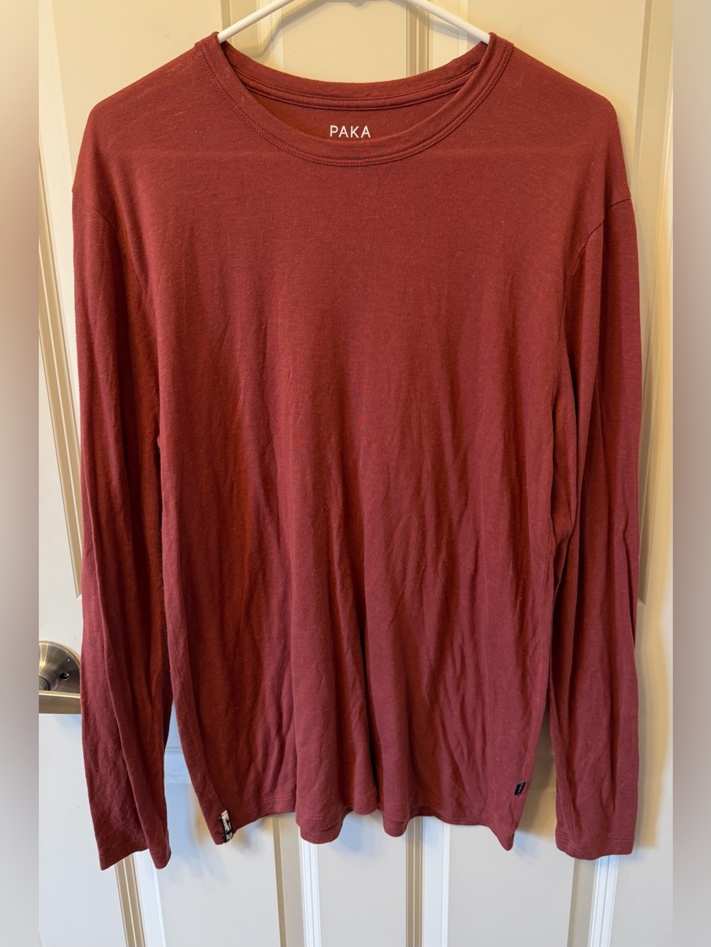 Paka Apparel Men’s Aire Long Sleeve Tee, Medium, Terracotta/Rust